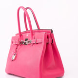 Hermes Handbag Birkin 30 (Candy Model) Rose Tyrien / Rubis Veau Epsom Leather Palladium Plated O Square Stamp -Knockoff
