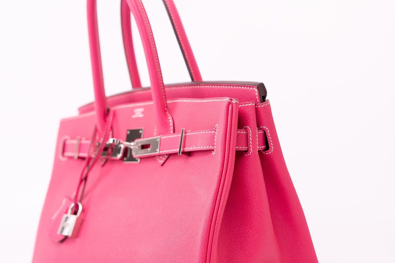 Hermes Handbag Birkin 30 (Candy Model) Rose Tyrien / Rubis Veau Epsom Leather Palladium Plated O Square Stamp -Knockoff
