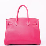 Hermes Handbag Birkin 30 (Candy Model) Rose Tyrien / Rubis Veau Epsom Leather Palladium Plated O Square Stamp -Knockoff
