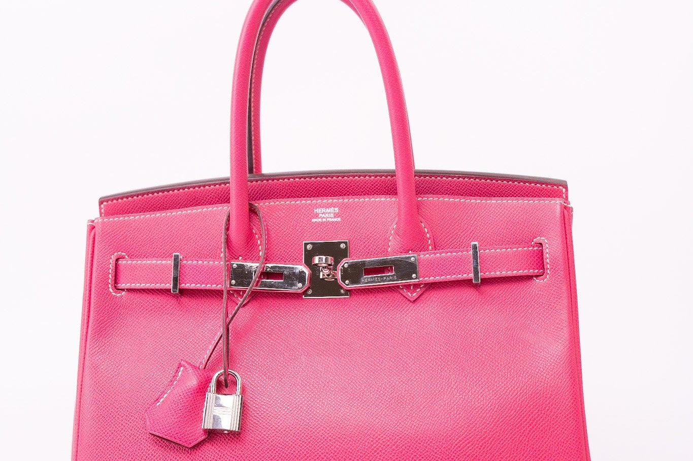 Hermes Handbag Birkin 30 (Candy Model) Rose Tyrien / Rubis Veau Epsom Leather Palladium Plated O Square Stamp -Knockoff
