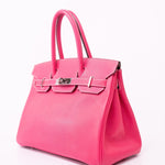 Hermes Handbag Birkin 30 (Candy Model) Rose Tyrien / Rubis Veau Epsom Leather Palladium Plated O Square Stamp -Knockoff
