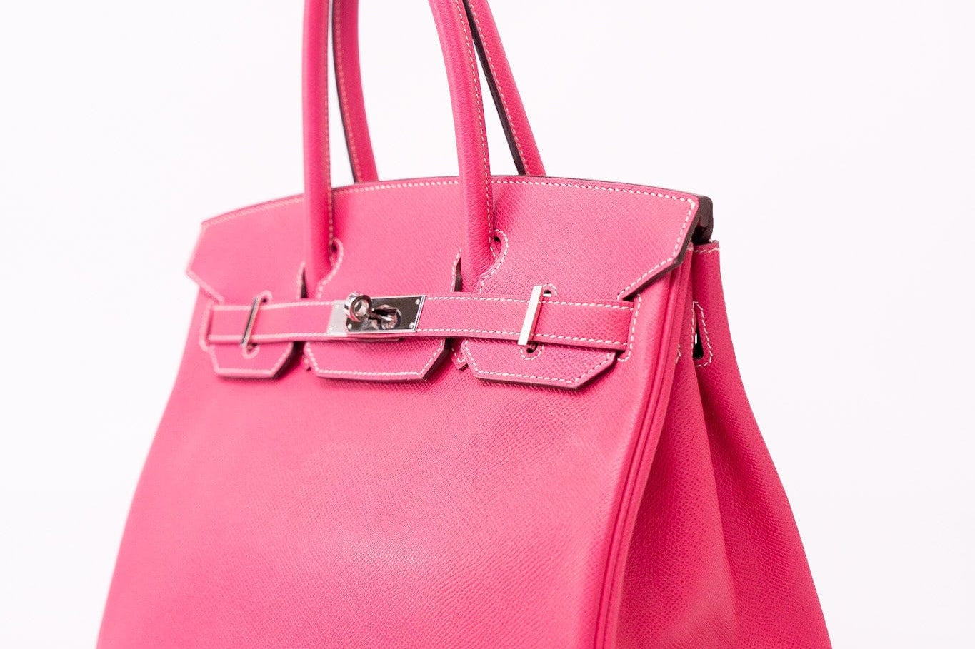 Hermes Handbag Birkin 30 (Candy Model) Rose Tyrien / Rubis Veau Epsom Leather Palladium Plated O Square Stamp -Knockoff
