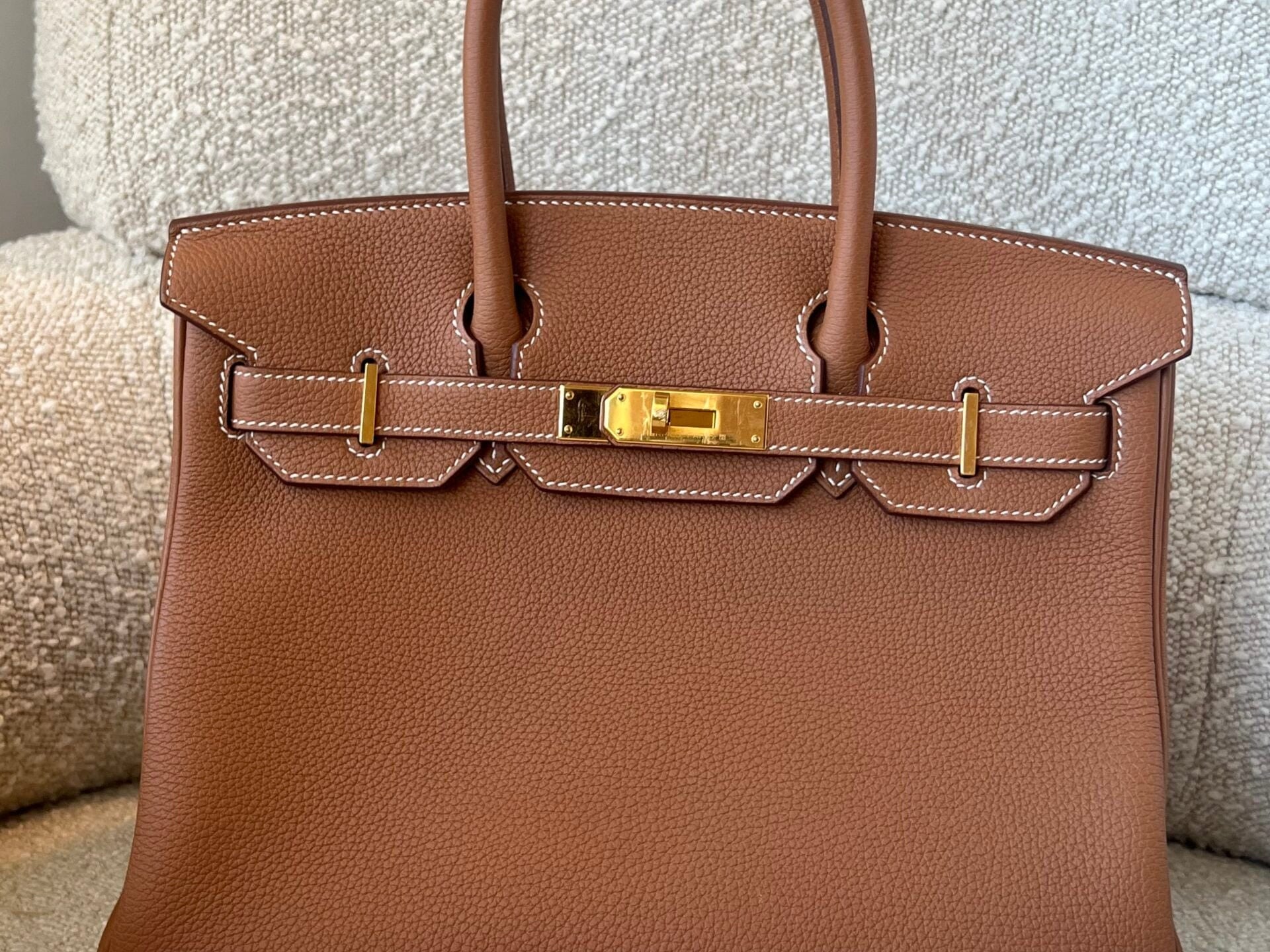 Hermes Handbag Birkin 30 Gold Veau Togo leather Gold plated 2022 U stamp -Knockoff
