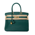 Hermes Handbag Birkin 30 Malachite Veau Togo Leather Gold Plated Hardware 2020 Y -Knockoff
