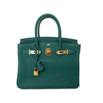 Hermes Handbag Birkin 30 Malachite Veau Togo Leather Gold Plated Hardware 2020 Y -Knockoff
