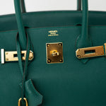 Hermes Handbag Birkin 30 Malachite Veau Togo Leather Gold Plated Hardware 2020 Y -Knockoff
