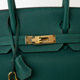 Hermes Handbag Birkin 30 Malachite Veau Togo Leather Gold Plated Hardware 2020 Y -Knockoff
