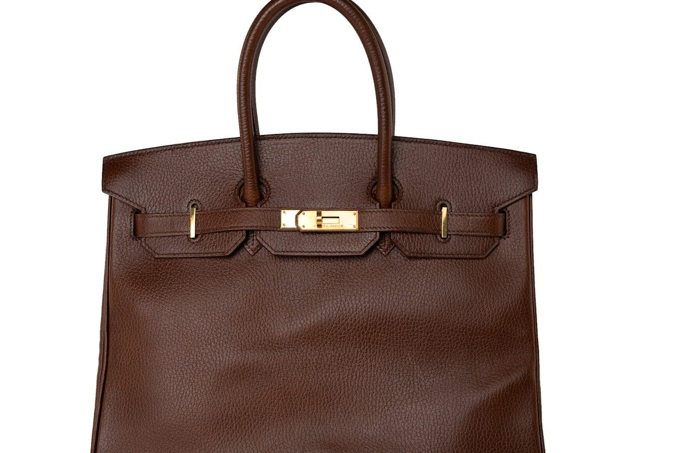 Hermes Handbag Birkin 35 Brown Ardennes Leather Gold Plated Z Circle Stamp -Knockoff
