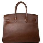 Hermes Handbag Birkin 35 Brown Ardennes Leather Gold Plated Z Circle Stamp -Knockoff
