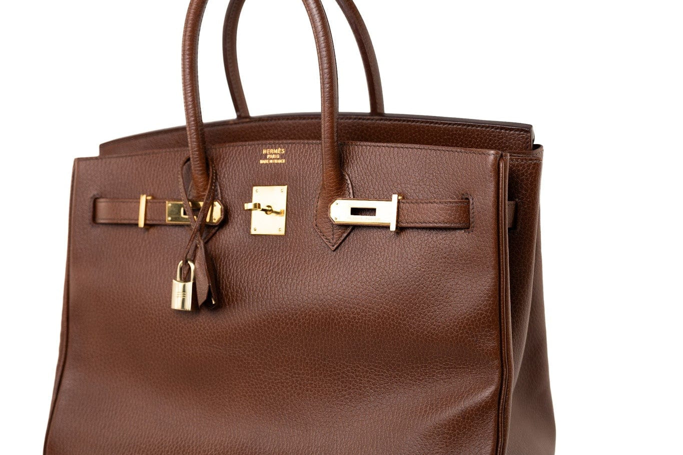 Hermes Handbag Birkin 35 Brown Ardennes Leather Gold Plated Z Circle Stamp -Knockoff
