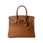 Hermes Handbag Birkin / Gold Birkin 30 Gold Courchevel Leather Gold Plated Hardware G Square Stamp -Knockoff
