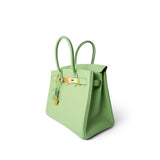 Hermes Handbag Birkin / Green Birkin 30 Vert Criquet Veau Epsom Gold Plated Hardware -Knockoff
