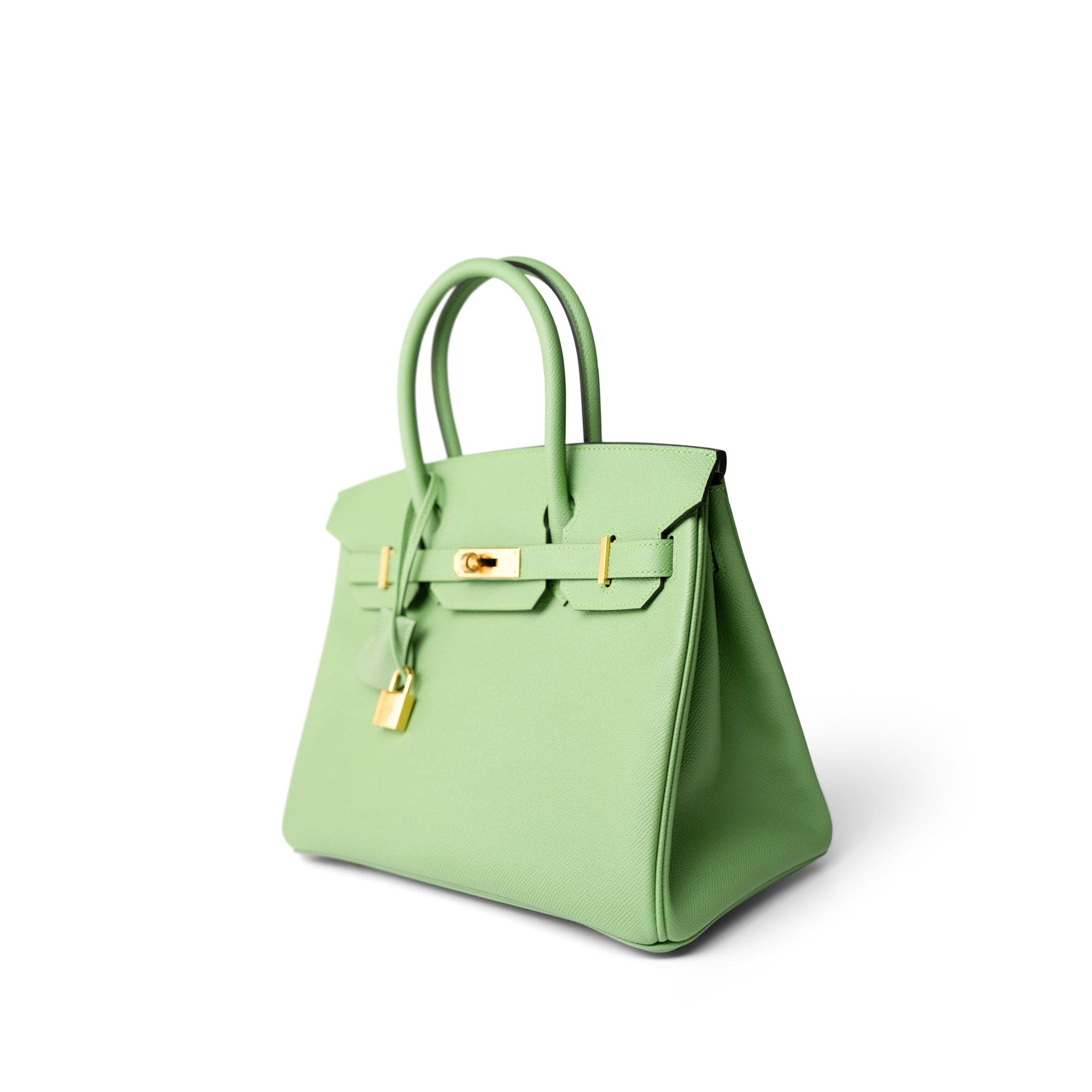 Hermes Handbag Birkin / Green Birkin 30 Vert Criquet Veau Epsom Gold Plated Hardware -Knockoff
