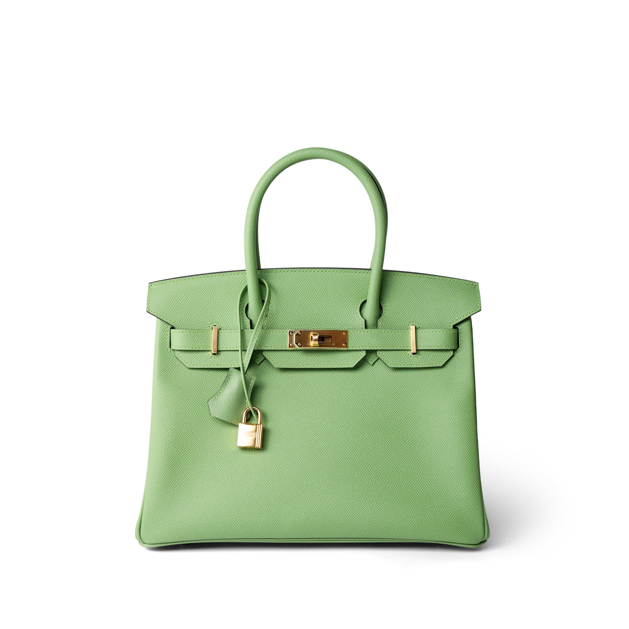 Hermes Handbag Birkin / Green Birkin 30 Vert Criquet Veau Epsom Gold Plated Hardware -Knockoff
