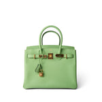 Hermes Handbag Birkin / Green Birkin 30 Vert Criquet Veau Epsom Gold Plated Hardware -Knockoff
