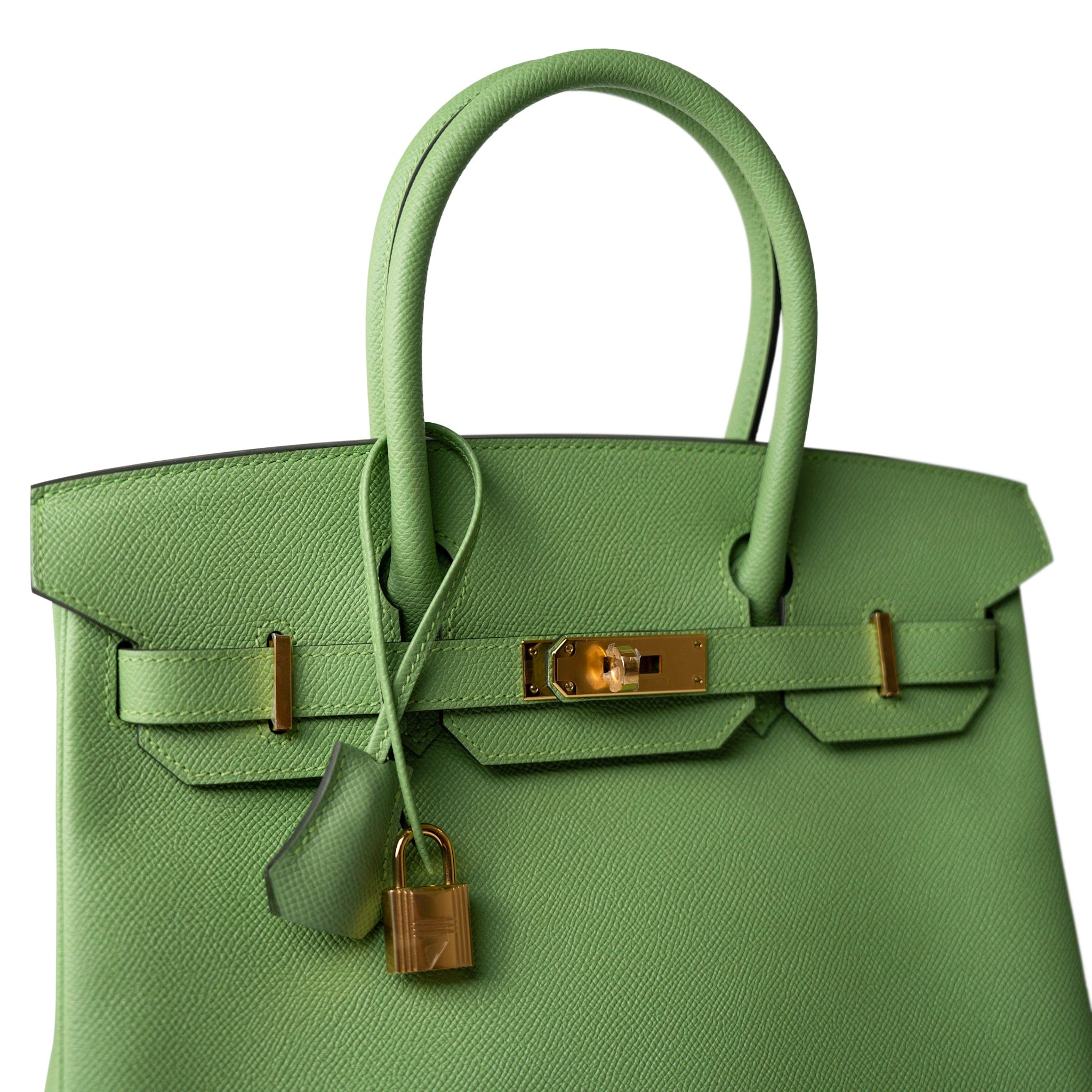 Hermes Handbag Birkin / Green Birkin 30 Vert Criquet Veau Epsom Gold Plated Hardware -Knockoff
