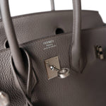 Hermes Handbag Birkin / Grey Birkin 25 Gris Etain Palladium Plated  C Stamp -Knockoff
