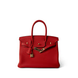 Hermes Handbag Birkin / Red Birkin 30 Rouge de Coeur Togo Gold Plated D Stamp -Knockoff
