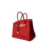 Hermes Handbag Birkin / Red Birkin 30 Rouge de Coeur Togo Gold Plated D Stamp -Knockoff
