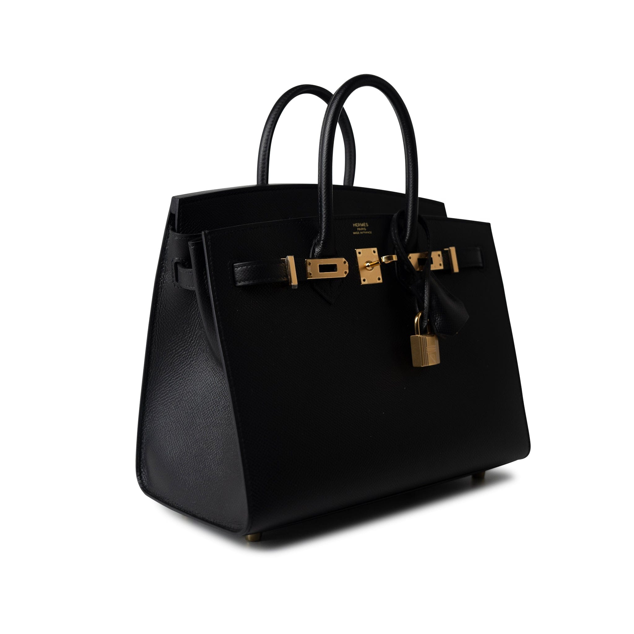 Hermes Handbag Birkin Sellier 25 Black Veau Epsom Leather Gold Plated Hardware Z Stamp -Knockoff
