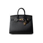 Hermes Handbag Birkin Sellier 25 Black Veau Epsom Leather Gold Plated Hardware Z Stamp -Knockoff
