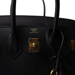 Hermes Handbag Birkin Sellier 25 Black Veau Epsom Leather Gold Plated Hardware Z Stamp -Knockoff
