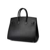 Hermes Handbag Birkin Sellier 25 Black Veau Epsom Leather Gold Plated Hardware Z Stamp -Knockoff
