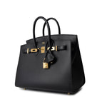 Hermes Handbag Birkin Sellier 25 Black Veau Epsom Leather Gold Plated Hardware Z Stamp -Knockoff
