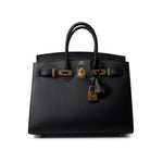 Hermes Handbag Birkin Sellier 25 Black Veau Epsom Leather Gold Plated Hardware Z Stamp -Knockoff
