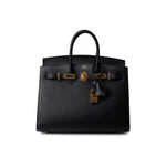 Hermes Handbag Birkin Sellier 25 Black Veau Epsom Leather Gold Plated Hardware Z Stamp -Knockoff
