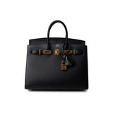 Hermes Handbag Birkin Sellier 25 Black Veau Epsom Leather Gold Plated Hardware Z Stamp -Knockoff
