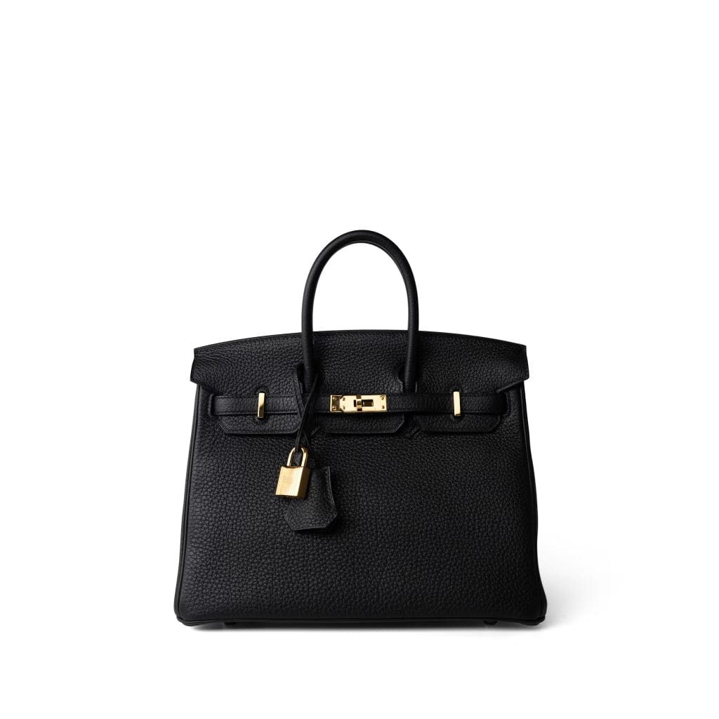 Hermes Handbag Black Birkin 25 Noir Veau Togo Gold Plated Z Stamp -Knockoff
