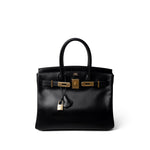 Hermes Handbag Black Birkin 30 Black Box Calfskin Gold Plated G Square Stamp -Knockoff
