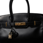 Hermes Handbag Black Birkin 30 Black Box Calfskin Gold Plated G Square Stamp -Knockoff
