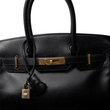 Hermes Handbag Black Birkin 30 Black Box Calfskin Gold Plated G Square Stamp -Knockoff
