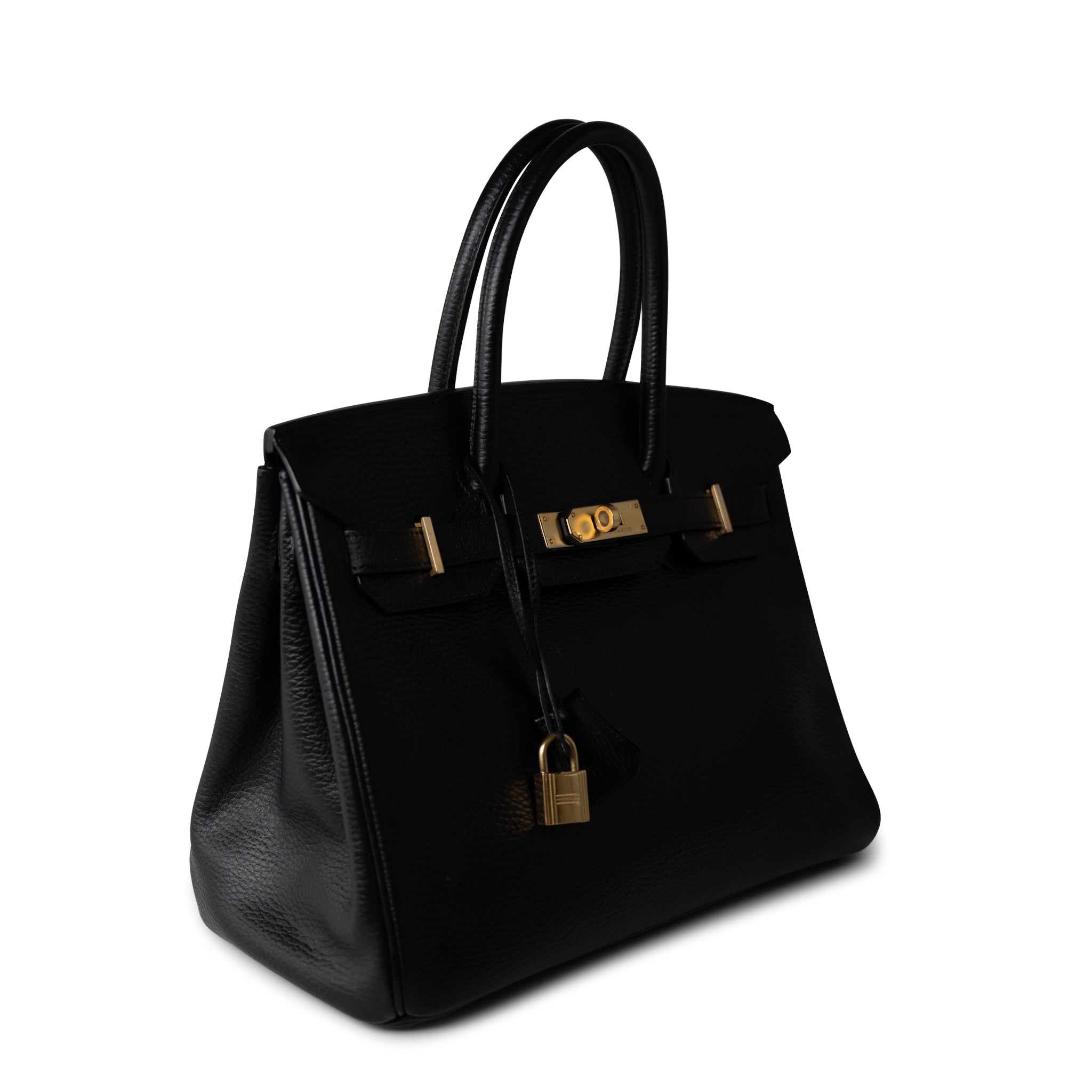 Hermes Handbag Black Birkin 30 Black Noir Vachette Ardennes Gold Plated Hardware -Knockoff
