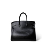 Hermes Handbag Black Birkin 35 Black Box Calfskin Gold Plated F Square Stamp -Knockoff
