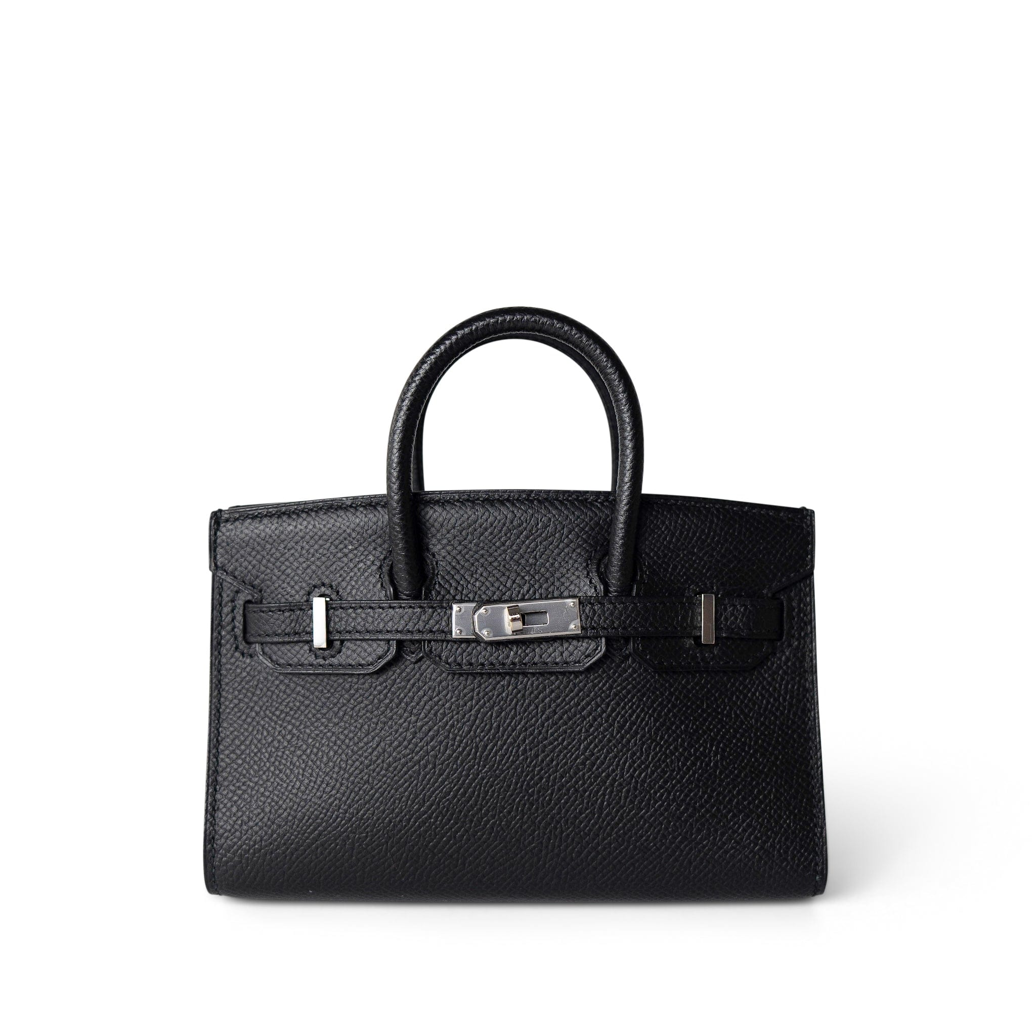 Hermes Handbag Black Birkin Sellier 15 Black Epsom Palladium Plated O Stamp -Knockoff
