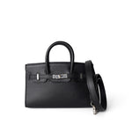 Hermes Handbag Black Birkin Sellier 15 Black Epsom Palladium Plated O Stamp -Knockoff
