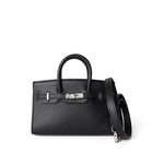 Hermes Handbag Black Birkin Sellier 15 Black Epsom Palladium Plated O Stamp -Knockoff
