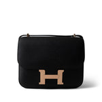 Hermes Handbag Black Constance 18 Black Epsom Rose Gold Plated B Stamp -Knockoff
