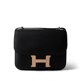 Hermes Handbag Black Constance 18 Black Epsom Rose Gold Plated B Stamp -Knockoff
