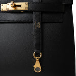 Hermes Handbag Black (Copy) Kelly Sellier 28 Black Epsom Gold Plated C Stamp -Knockoff
