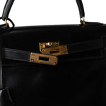 Hermes Handbag Black Kelly 28 Black Box Calfskin Gold Plated (H) Stamp -Knockoff
