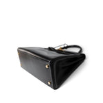 Hermes Handbag Black Kelly 28 Black Box Calfskin Gold Plated (H) Stamp -Knockoff
