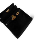 Hermes Handbag Black Kelly 28 Black Box Calfskin Gold Plated (H) Stamp -Knockoff
