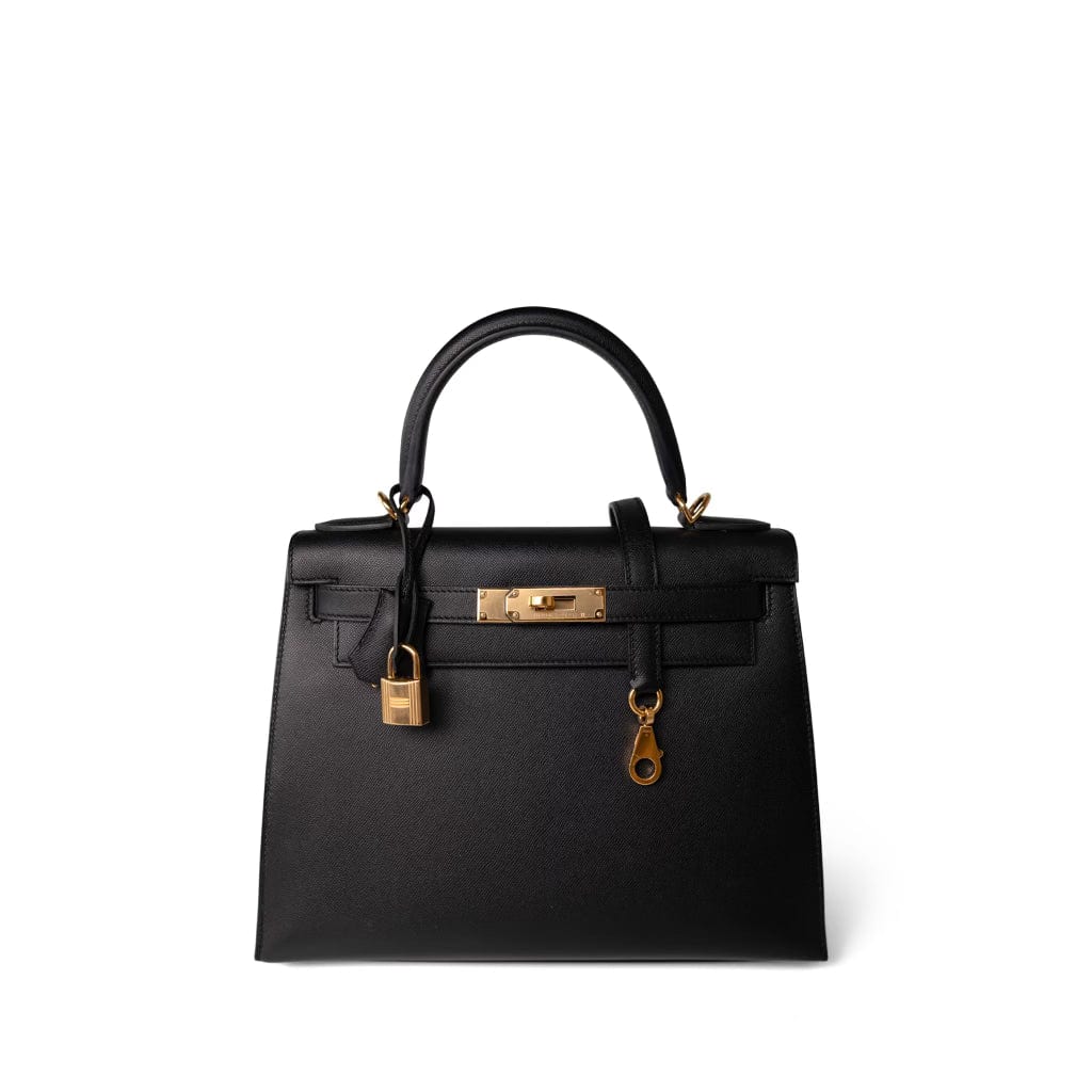 Hermes Handbag Black Kelly 28 Black Epsom Gold Plated B Stamp -Knockoff
