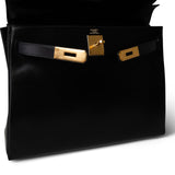 Hermes Handbag Black Kelly 32 Black Box Calfskin Gold Plated A Square Stamp -Knockoff
