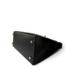 Hermes Handbag Black Kelly Sellier 28 Black Box Calfskin Gold Plated (V) Stamp -Knockoff
