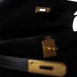 Hermes Handbag Black Kelly Sellier 28 Black Box Calfskin Gold Plated (V) Stamp -Knockoff
